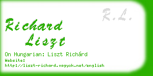 richard liszt business card